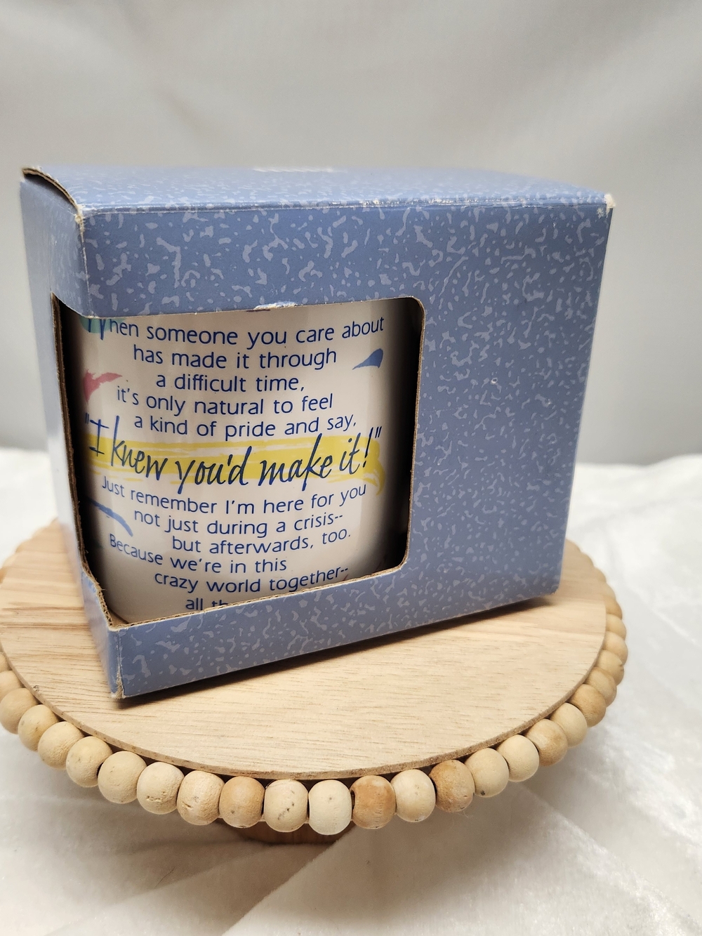 Hallmark White Mug with Blue and Yellow Accents
